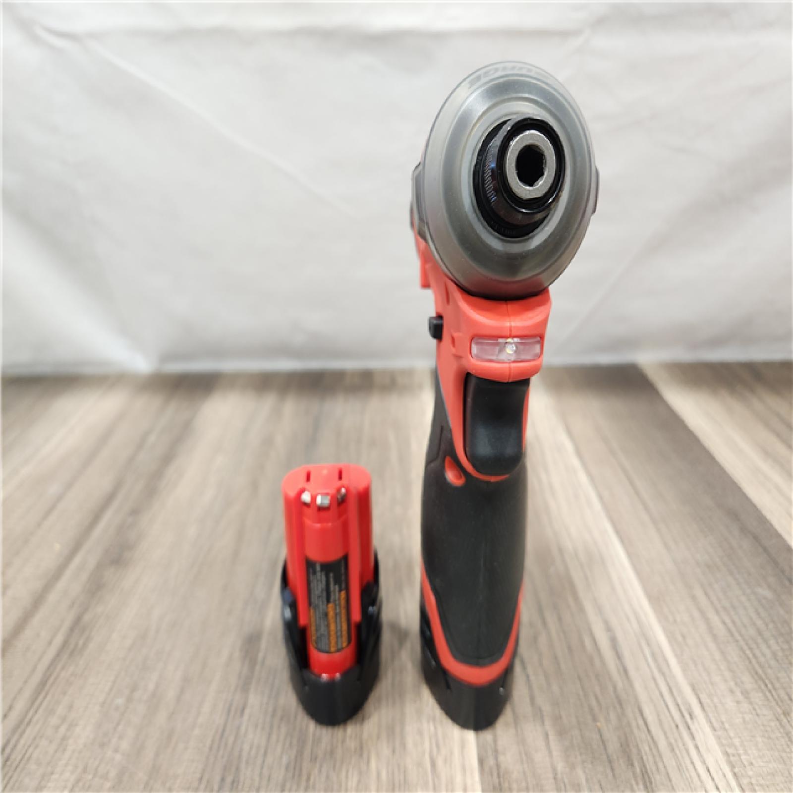 AS-IS- Milwaukee M12 FUEL SURGE 12V Lithium-Ion Brushless Cordless 1/4 in. Hex Impact Driver Compact Kit W/Two 2.0Ah Batteries  Bag