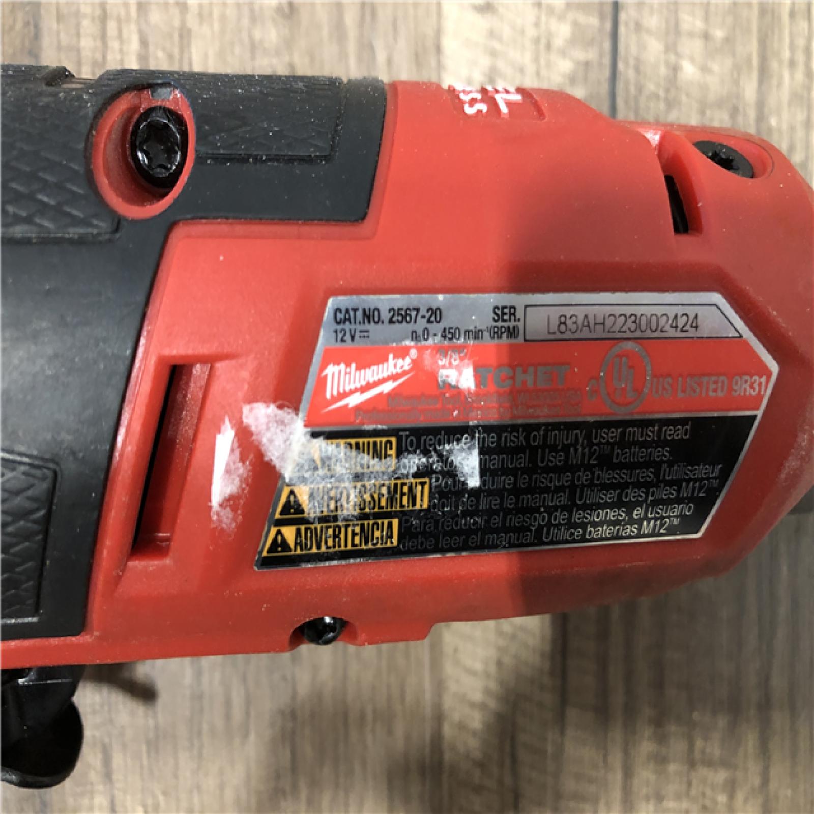AS-IS Milwaukee FUEL 12-Volt Lithium-Ion Brushless Cordless High Speed 3/8 in. Ratchet (Tool-Only)