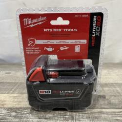 NEW - Milwaukee 18-Volt 5.0 Ah Lithium-Ion XC Extended Capacity Battery Pack