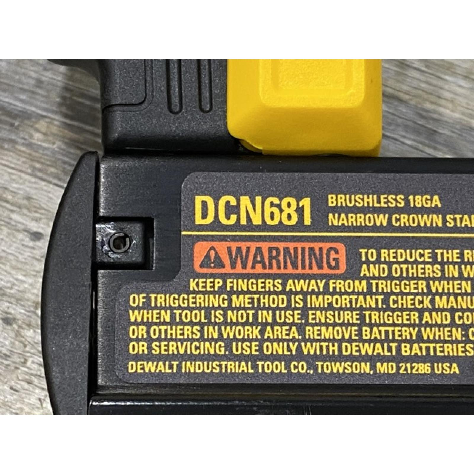 AS-IS DEWALT 20V MAX XR Lithium-Ion Cordless 18-Gauge Narrow Crown Stapler Kit