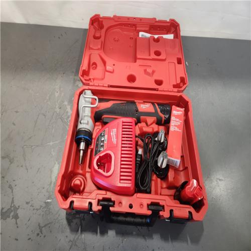 AS-IS- Milwaukee M12 12V Lithium-Ion Cordless PEX Expansion Tool Kit with (2) 1.5 Ah Batteries  (3) Expansion Heads and Hard Case