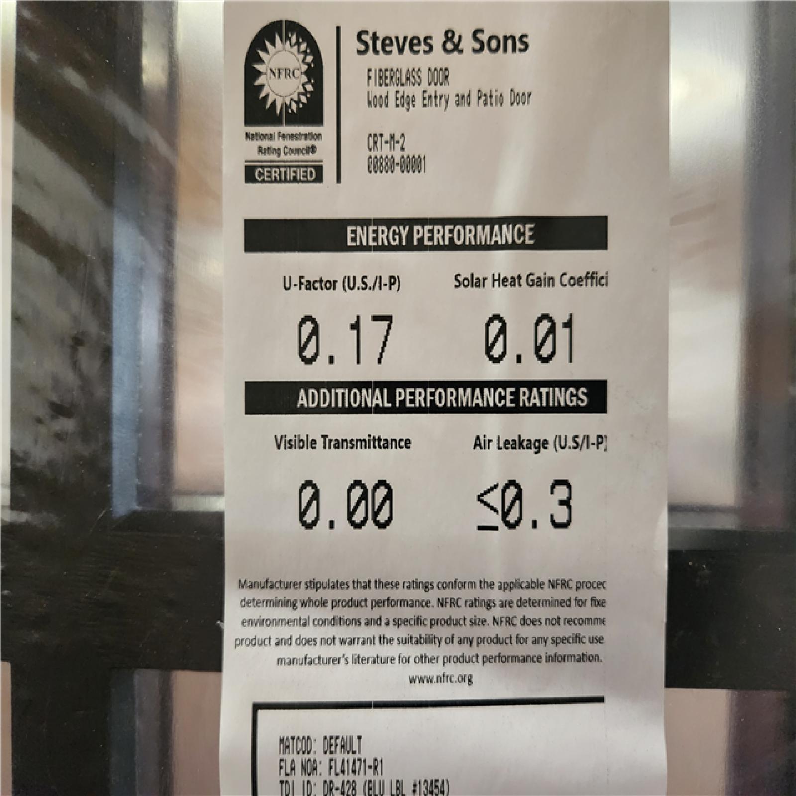 Phoenix AS-IS Steves & Sons Regency 32 in. x 80 in. 6-Lite Top Lite Clear Glass RHIS Onyx Stain Mahogany Fiberglass Prehung Front Door