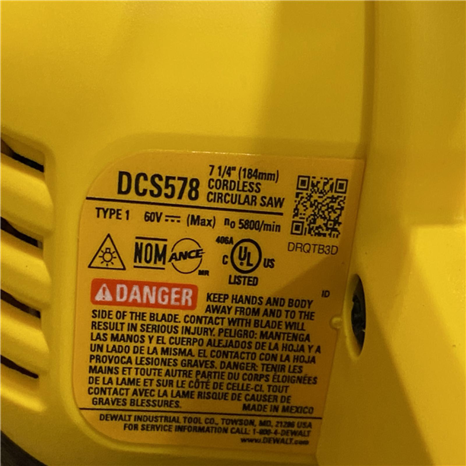 AS-IS DEWALT FLEXVOLT 60V MAX Cordless Brushless 7-1/4 in. Circular Saw with Brake (Tool Only)