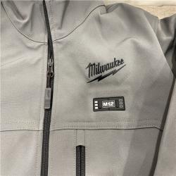 AS-IS Milwaukee Men's Large 12-Volt Lithium-Ion Cordless Tough Shell Gray Heated Jacket Kit