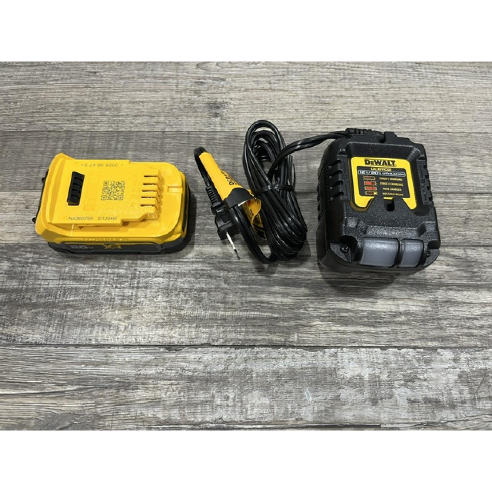 AS-IS DEWALT 20V MAX XR POWERSTACK Lithium-Ion Battery Starter Kit with 1.7Ah Battery and Charger