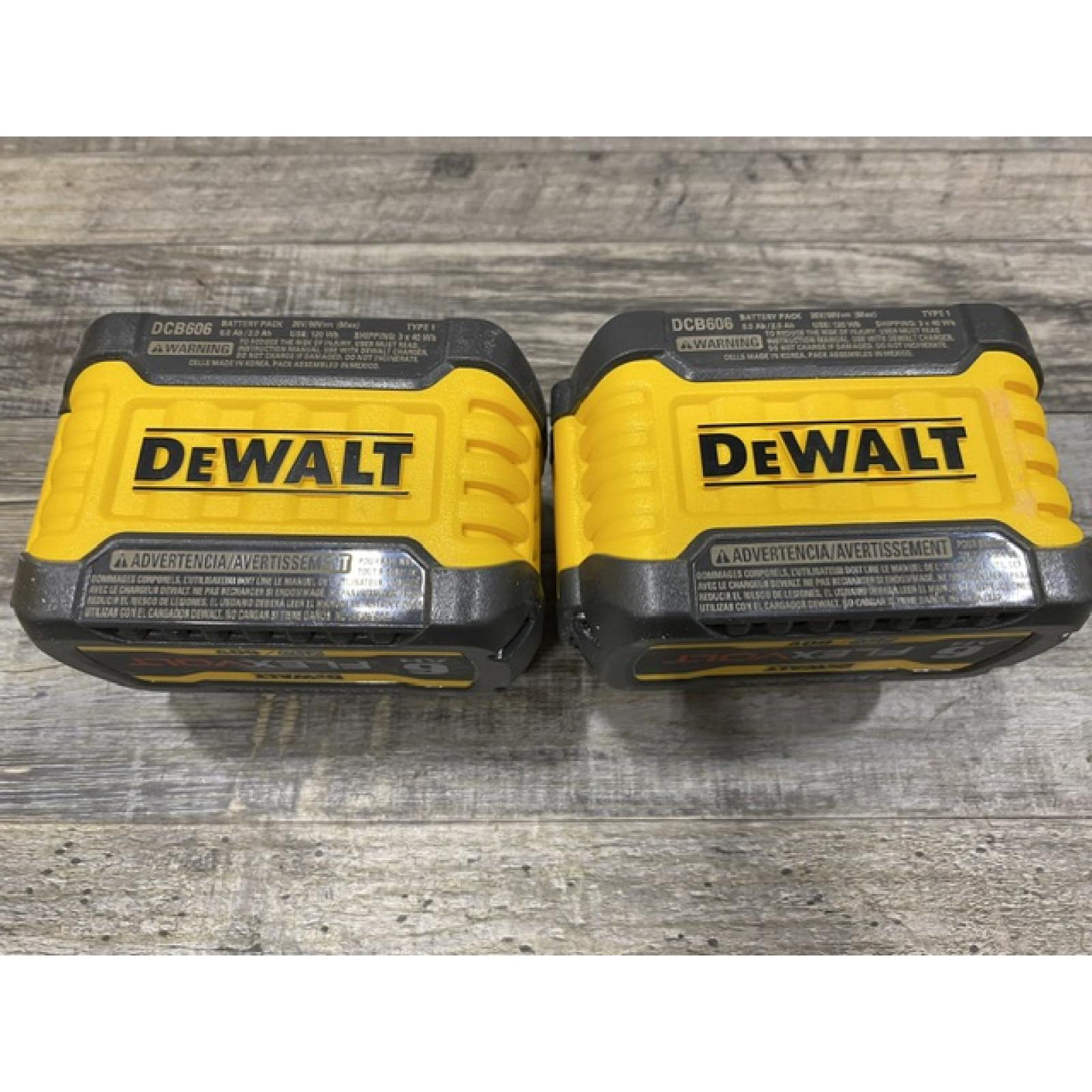 AS-IS DEWALT FLEXVOLT 20V/60V MAX Lithium-Ion 6.0Ah Battery Pack (2 Pack)