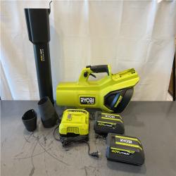 AS-IS - Ryobi 40V HP Brushless Whisper Series 190 MPH 730 CFM Cordless Battery Jet Fan Leaf Blower Kit