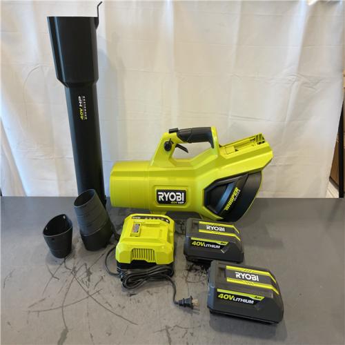 AS-IS - Ryobi 40V HP Brushless Whisper Series 190 MPH 730 CFM Cordless Battery Jet Fan Leaf Blower Kit