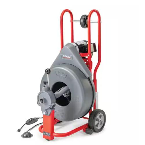 DALLAS LOCATION - RIDGID K-750 Drum Machine Drain Cleaner with C-100 Autofeed 100 ft. x 3/4 in. Cable and 3/4 in. Tool Set