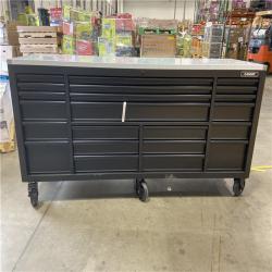DALLAS LOCATION - Tool Storage 84 in. W x 24 in. D Heavy Duty Mobile Workbench Tool Chest with Stainless Steel Work Top in Matte Black
