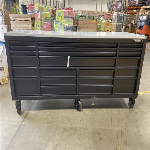 DALLAS LOCATION - Tool Storage 84 in. W x 24 in. D Heavy Duty Mobile Workbench Tool Chest with Stainless Steel Work Top in Matte Black