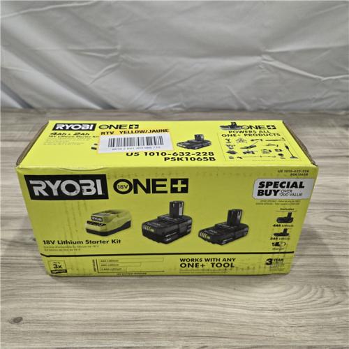 NEW! - Ryobi ONE+ 18V Li-Ion Starter Kit - 4.0 Ah Battery  2.0 Ah Battery  Charger