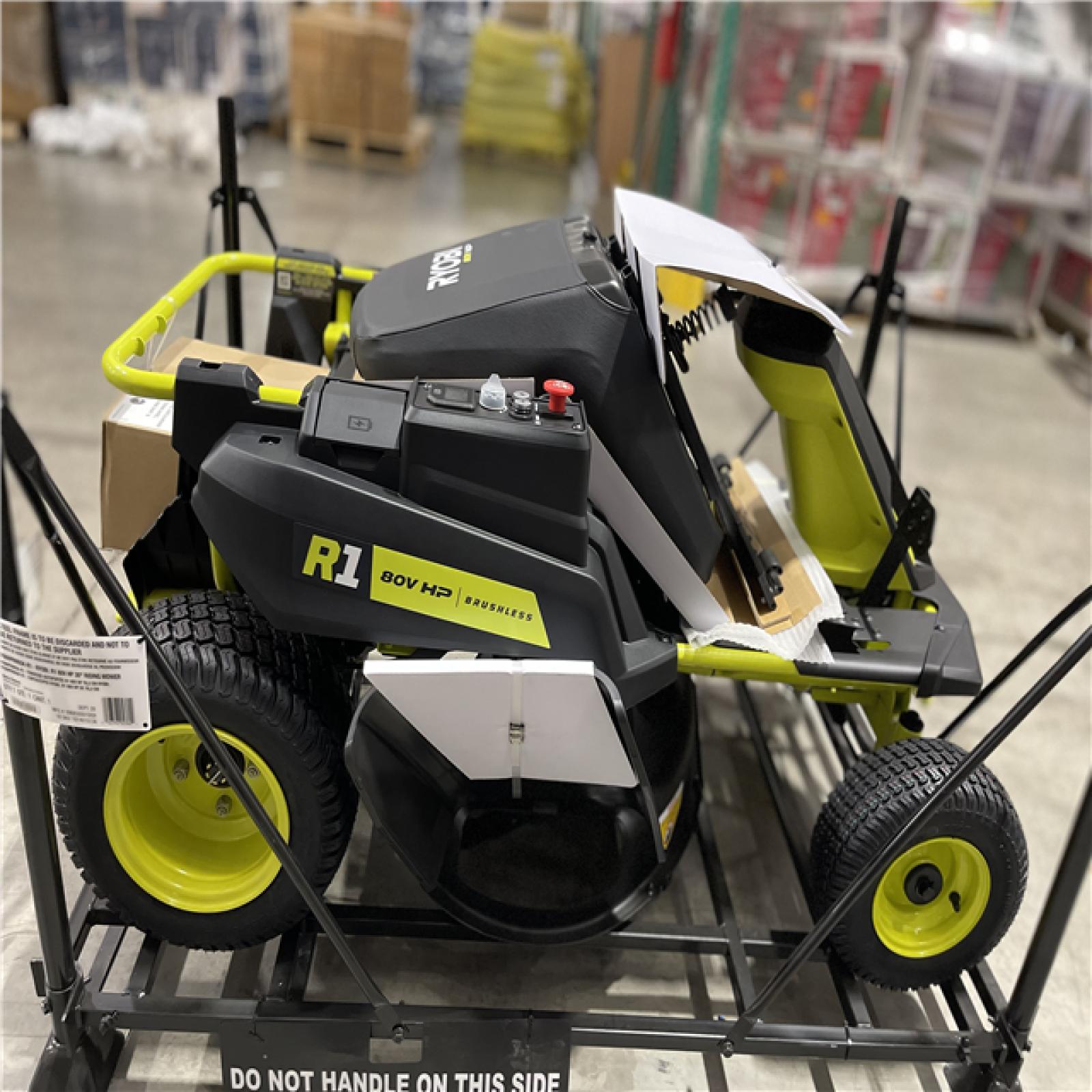 DALLAS LOCATION - RYOBI R1 80V HP Brushless Lithium Battery Cordless Electric 30 in. Riding Lawn Mower