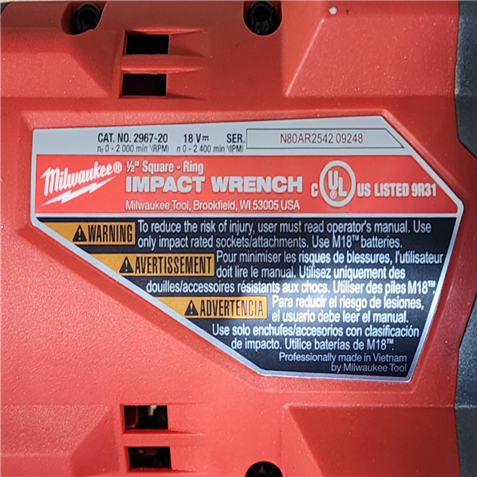 HOUSTON LOCATION - AS-IS (APPEARS LIKE NEW) Milwaukee FUEL 18V Lithium-Ion Brushless Cordless 1/2 in. Impact Wrench with Friction Ring (Tool-Only)
