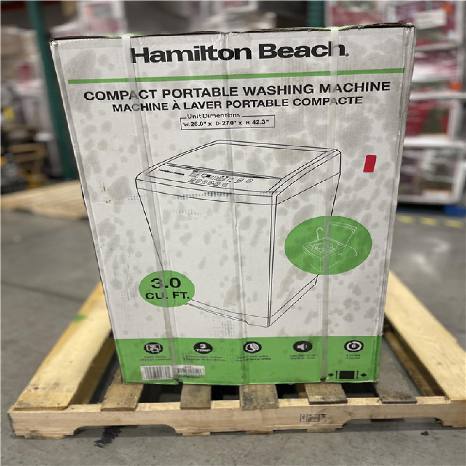 DALLAS LOCATION- NEW! HAMILTON BEACH Compact/ Portable Washing Machine 20in. 3.0.cu. ft.