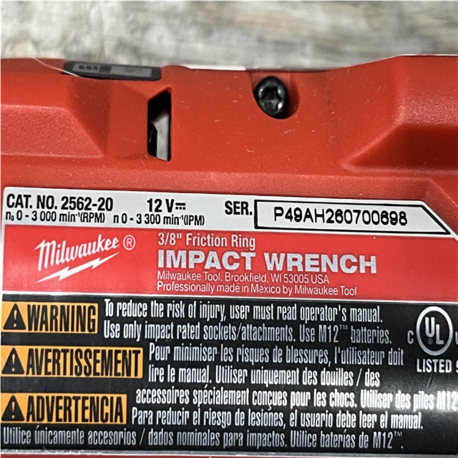 AS-IS Milwaukee FUEL 12V Lithium-Ion Brushless Cordless Stubby 3/8 in. Impact Wrench (Tool-Only)