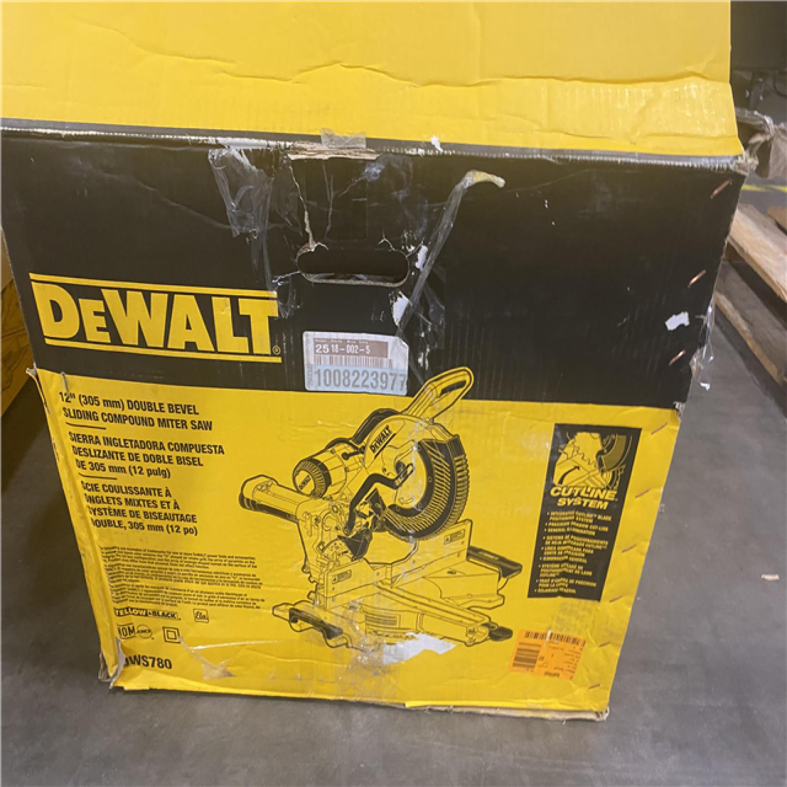 As-Is- DEWALT 15 Amp Corded 12 in. Double Bevel Sliding Compound Miter Saw