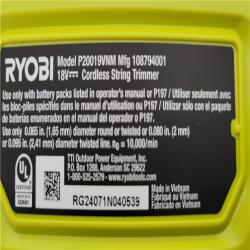 California NEW Ryobi One+ 15 18V Cordless String Trimmer (Tool Only)