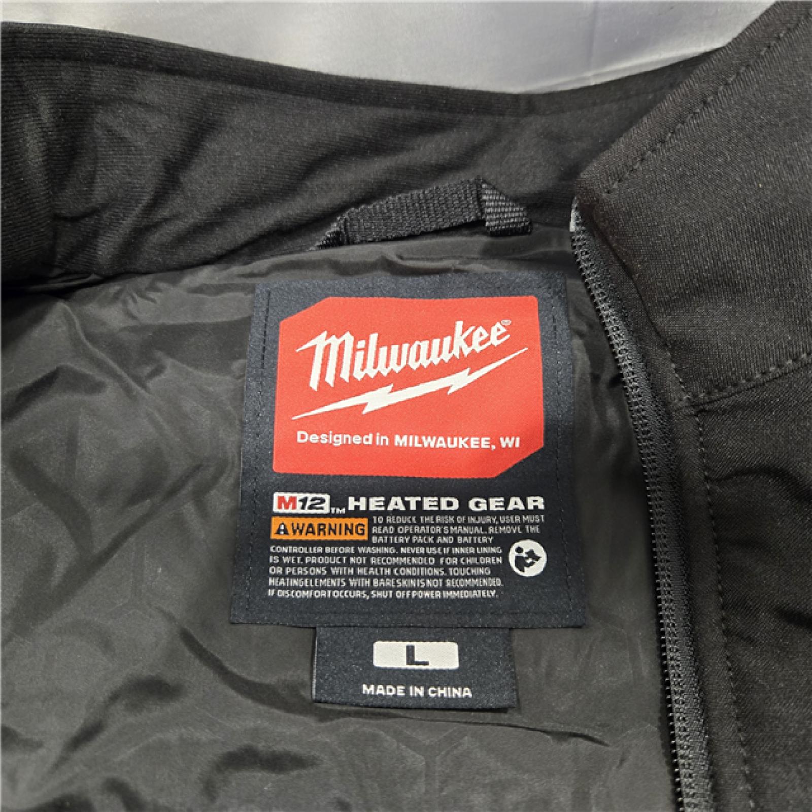 AS-IS Milwaukee Black Large M12 Heated Axis Vest Kit
