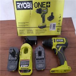 California NEW Ryobi One+ 18V 1/2 Drill/Driver Kit  includes (2) Batteries & Charger