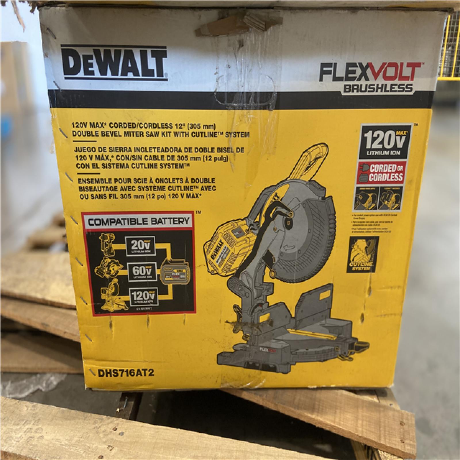 LIKE NEW! - DEWALT FLEXVOLT 120V MAX* Miter Saw Kit, 2-Inch, Compound,