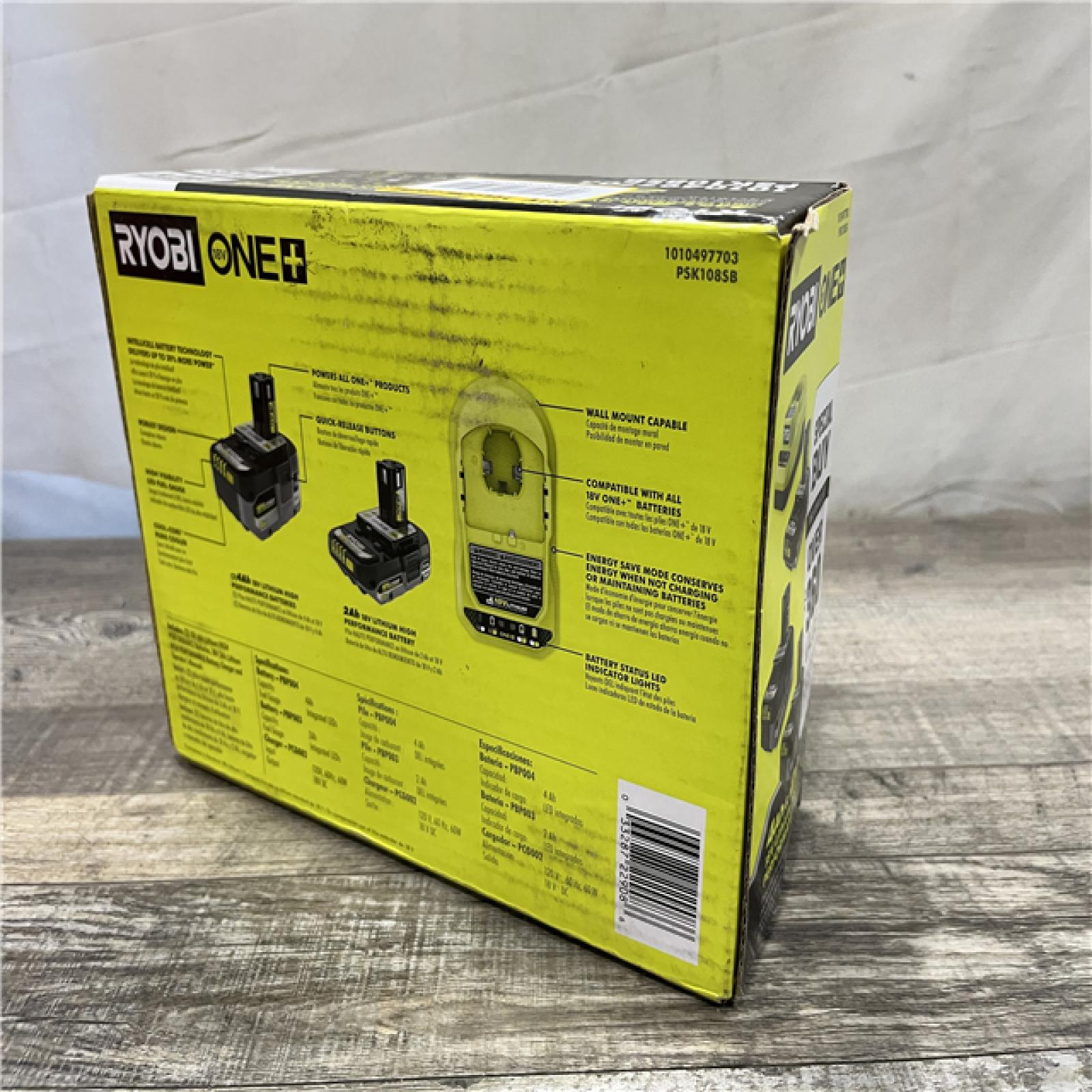 NEW - RYOBI ONE+ 18V Lithium-Ion HIGH PERFORMANCE Starter Kit with 2.0 Ah Battery, (2) 4.0 Ah Batteries, and Charger