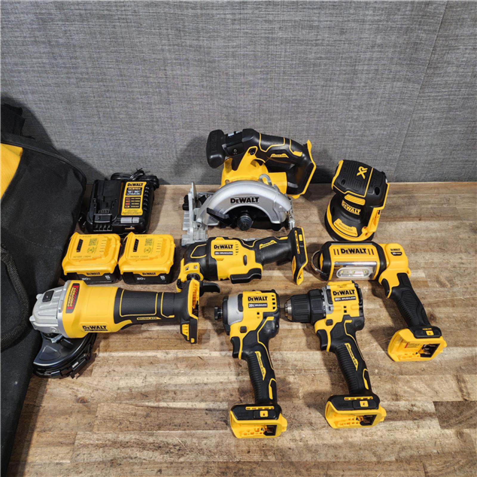HOUSTON LOCATION - AS-IS DEWALT 7 TOOL COMBO KIT W/ (2) BATTERY & CHARGER