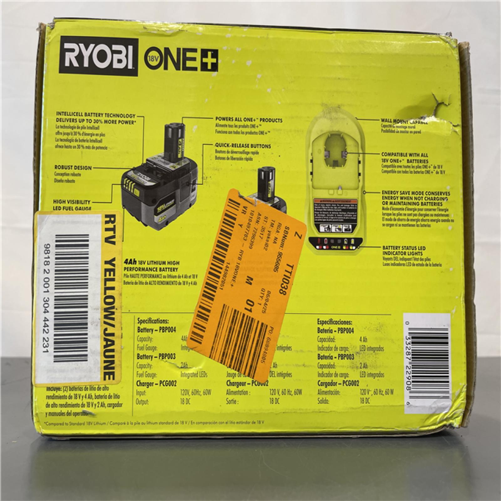 New! - ONE+ 18V Lithium-Ion HIGH PERFORMANCE Starter Kit with 2.0 Ah Battery, (2) 4.0 Ah Batteries, and Charger