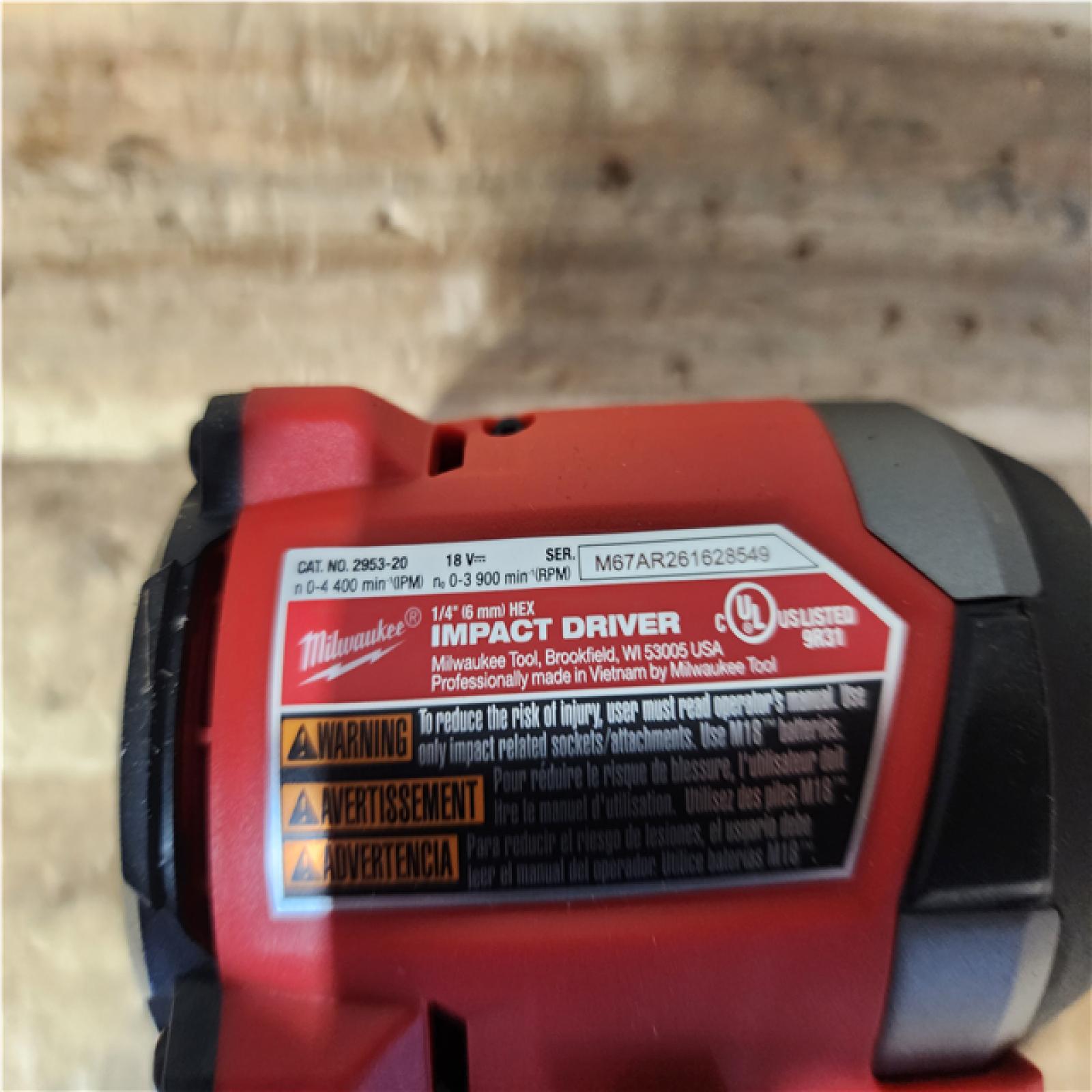 Houston Location AS-IS Milwaukee FUEL 18V Lithium-Ion Brushless Cordless 1/4 in. Hex Impact Driver (Tool-Only)