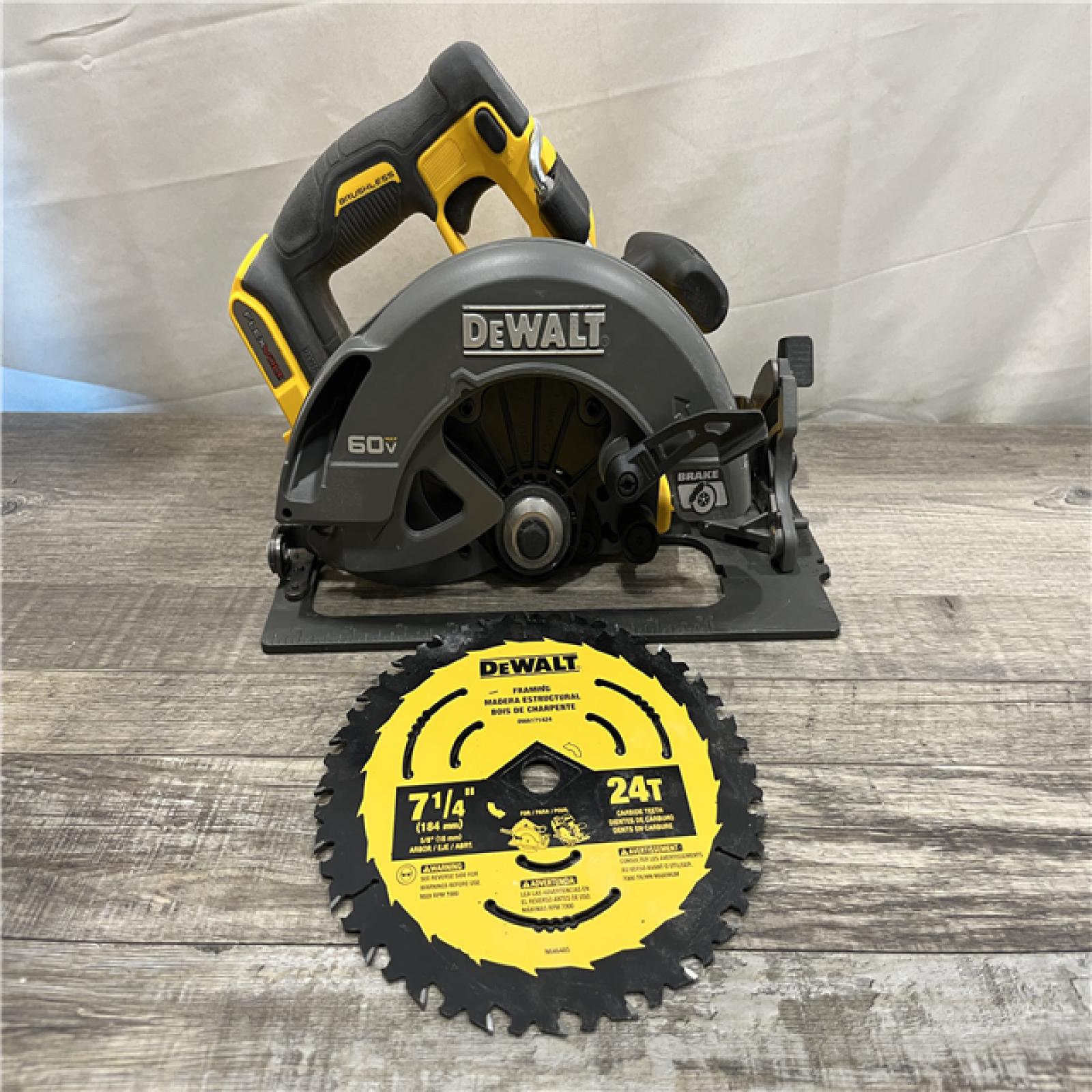 AS-IS DEWALT FLEXVOLT 60V MAX Cordless Brushless 7-1/4 in. Circular Saw with Brake (Tool Only)
