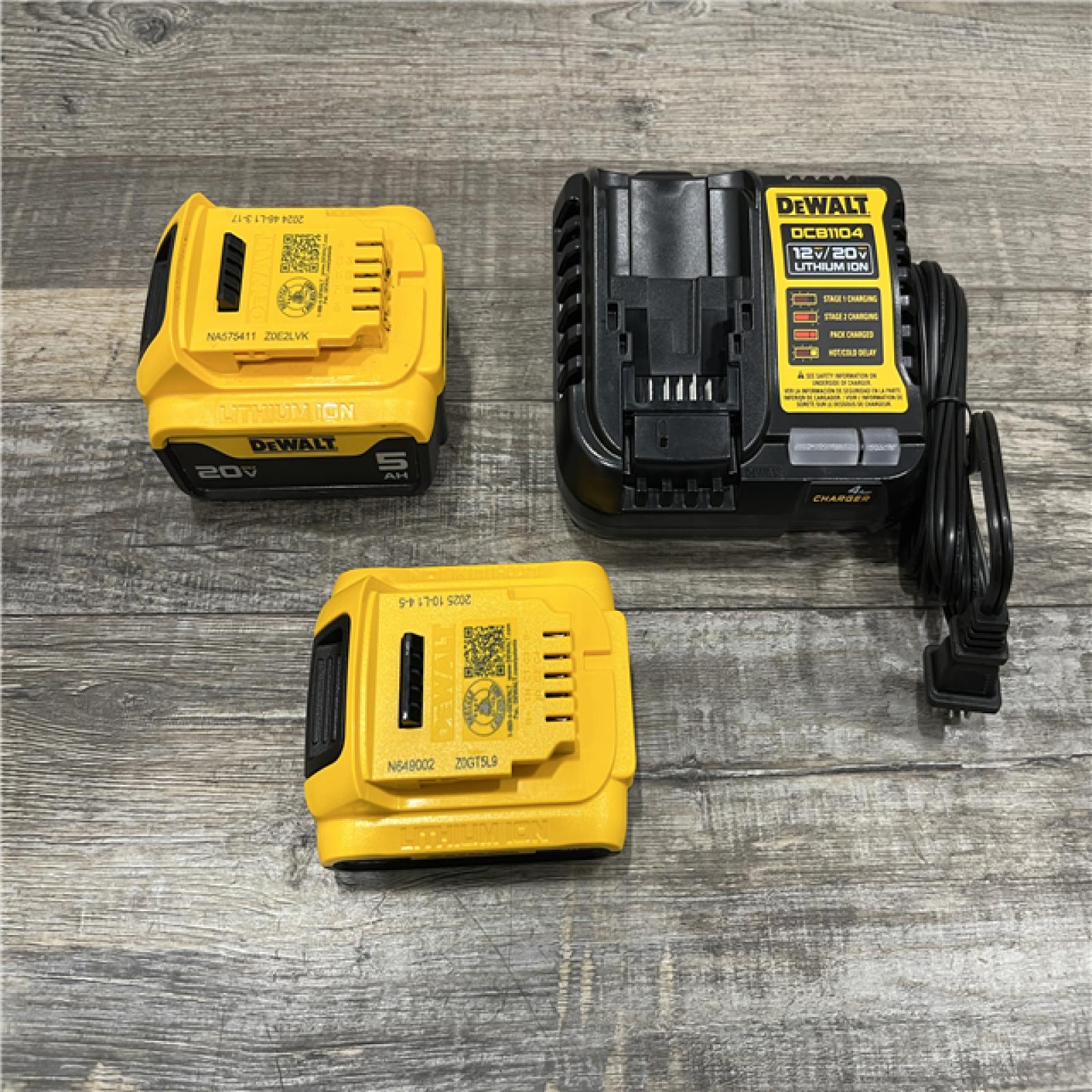 AS-IS DEWALT 20V MAX Lithium-Ion Battery Kit with 5.0Ah and 2.0Ah Battery and Charger