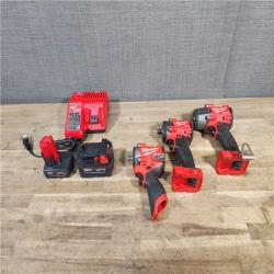 HOUSTON LOCATION - AS-IS MILWAUKEE 3 TOOL COMBO KIT W/ (2) BATTERY & CHARGER