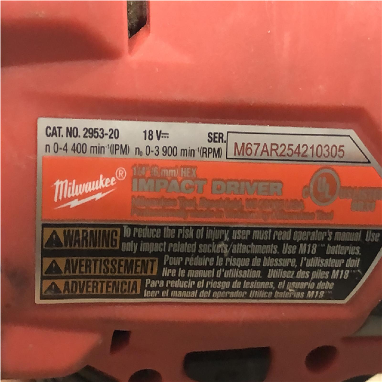 AS-IS Milwaukee FUEL 18V Lithium-Ion Brushless Cordless 1/4 in. Hex Impact Driver Kit