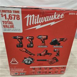 NEW- M18 18-Volt Lithium-Ion Cordless Combo Kit (9-Tool) with (2) Batteries, Charger, and Tool Bag