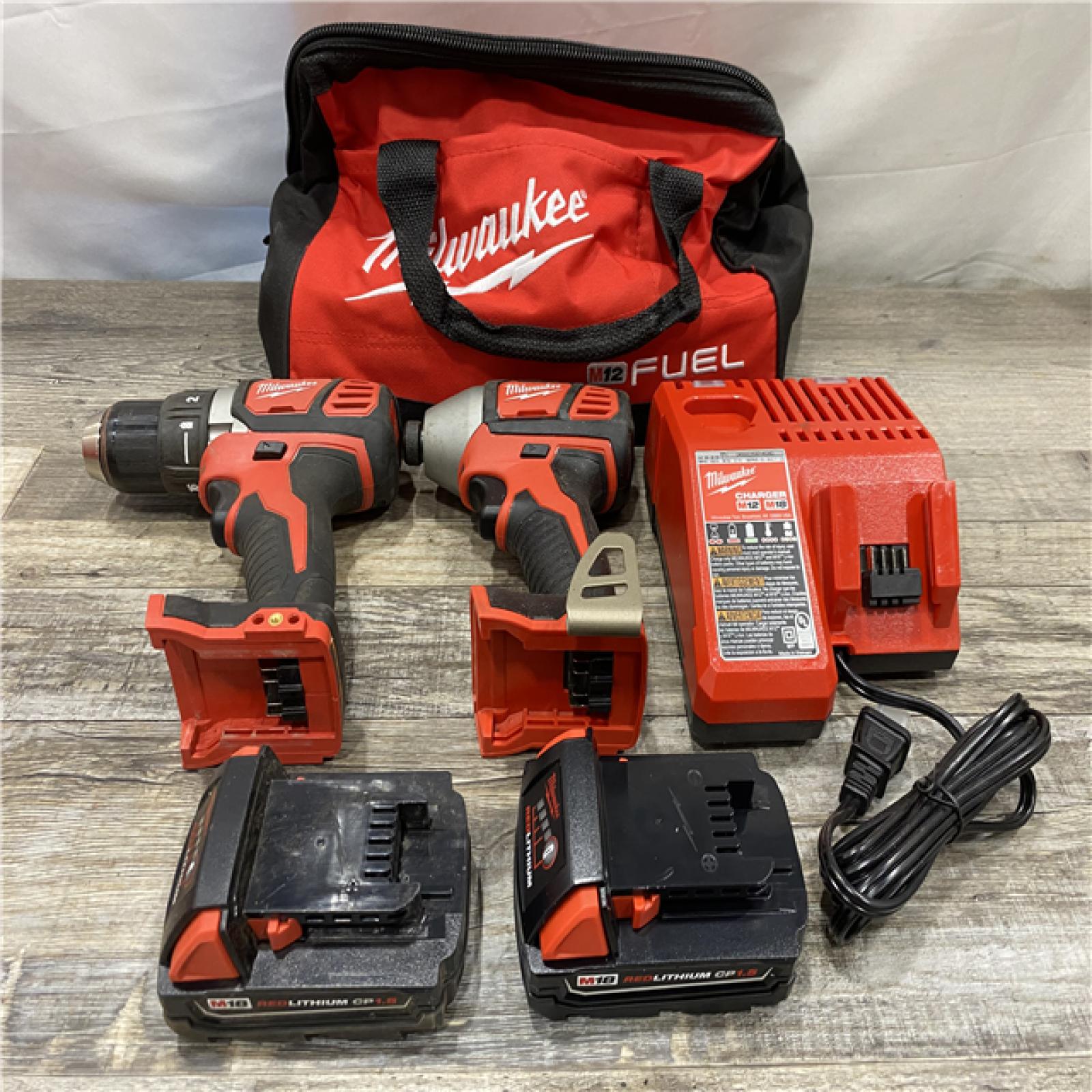 AS-IS Milwaukee 18V Lithium-Ion Cordless Drill Driver/Impact Driver Combo Kit
