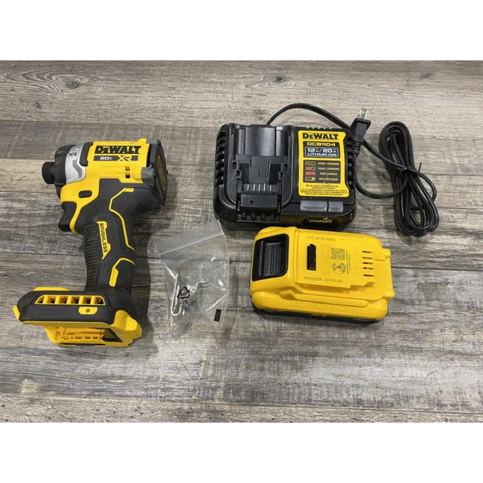 AS-IS DEWALT 20V MAX XR Lithium-Ion Brushless Cordless 3-Speed High Torque 1/4 in. Impact Driver Kit