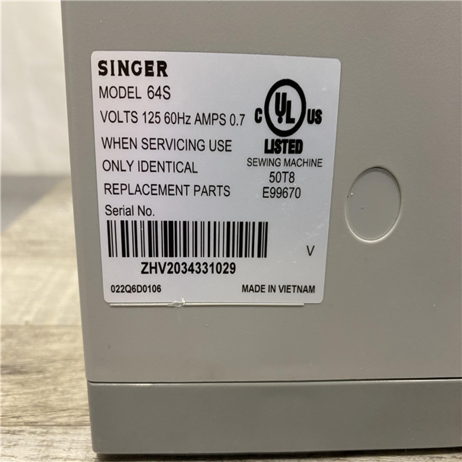 AS-IS Singer - 64S Heavy Duty Sewing Machine with Extension Table - Gray