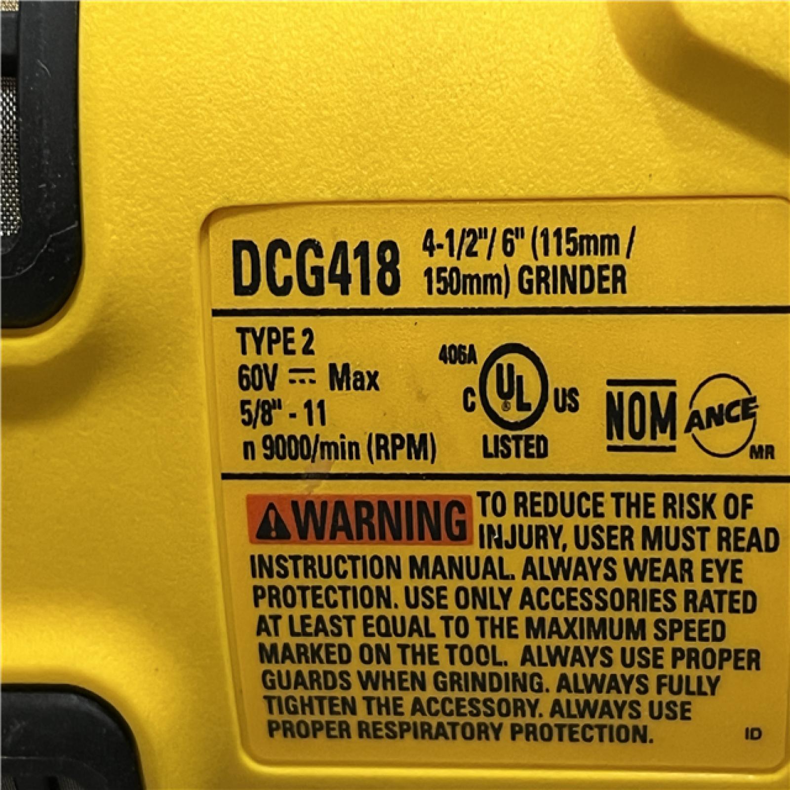 AS-IS DEWALT FLEXVOLT 60V MAX Cordless Brushless 4.5 in. to 6 in. Small Angle Grinder with Kickback Brake (Tool Only)