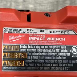 AS-IS Milwaukee FUEL 12V Li-Ion Brushless Cordless Stubby 3/8 in. Impact Wrench Kit