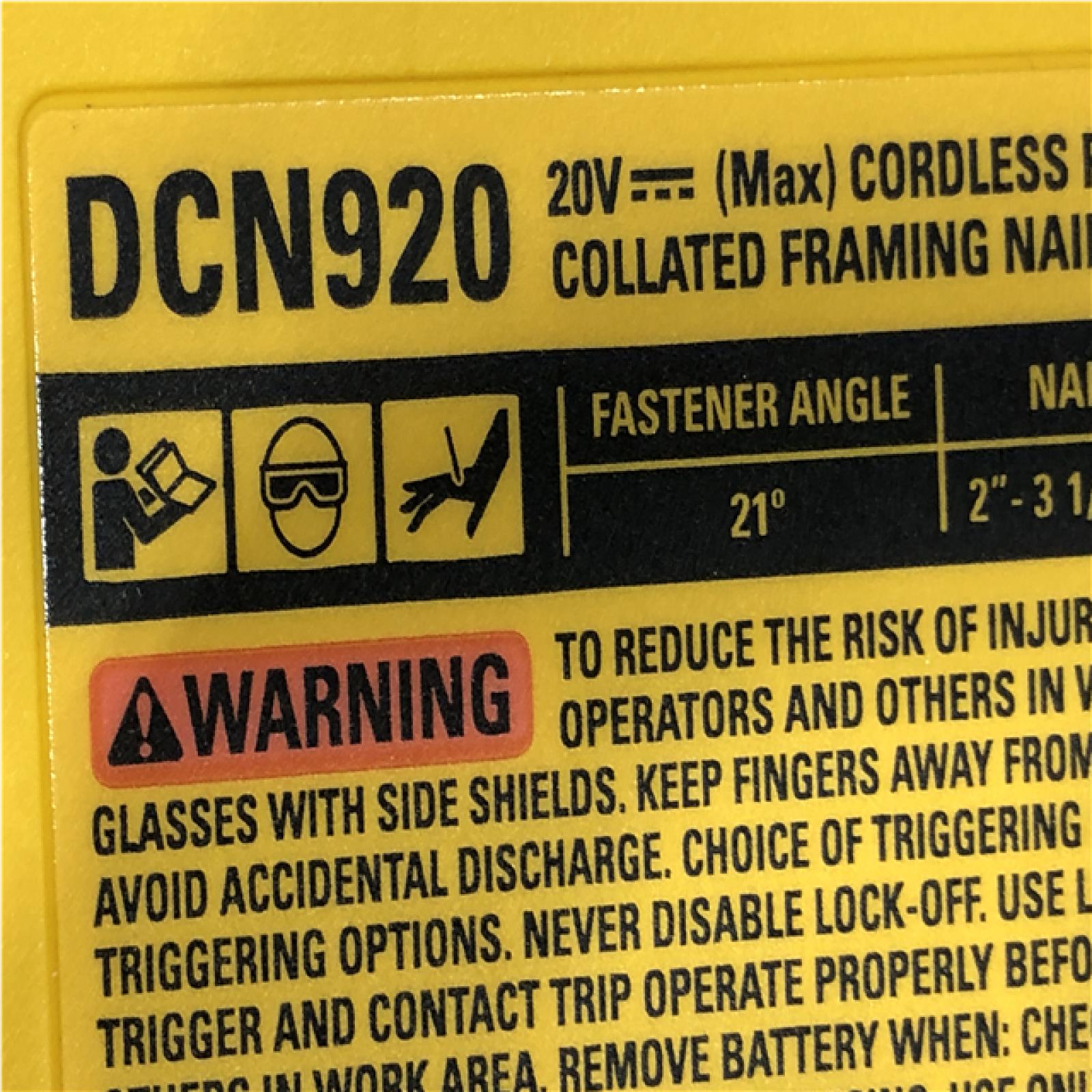 AS-IS DEWALT 20-Volt 21° Cordless Framing Nailer (Tool-Only)