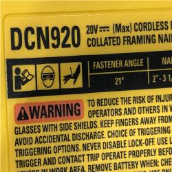 AS-IS DEWALT 20-Volt 21° Cordless Framing Nailer (Tool-Only)