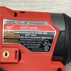 AS-IS Milwaukee FUEL 12V Lithium-Ion Cordless 3/8 in. Ratchet and 1/4 in. Impact Driver Kit