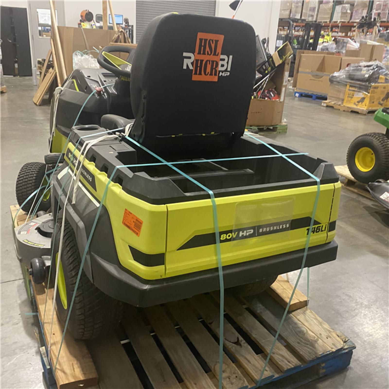 Dallas Location - As-Is RYOBI 80V HP Brushless 42 in. Battery Electric Cordless Riding Lawn Tractor