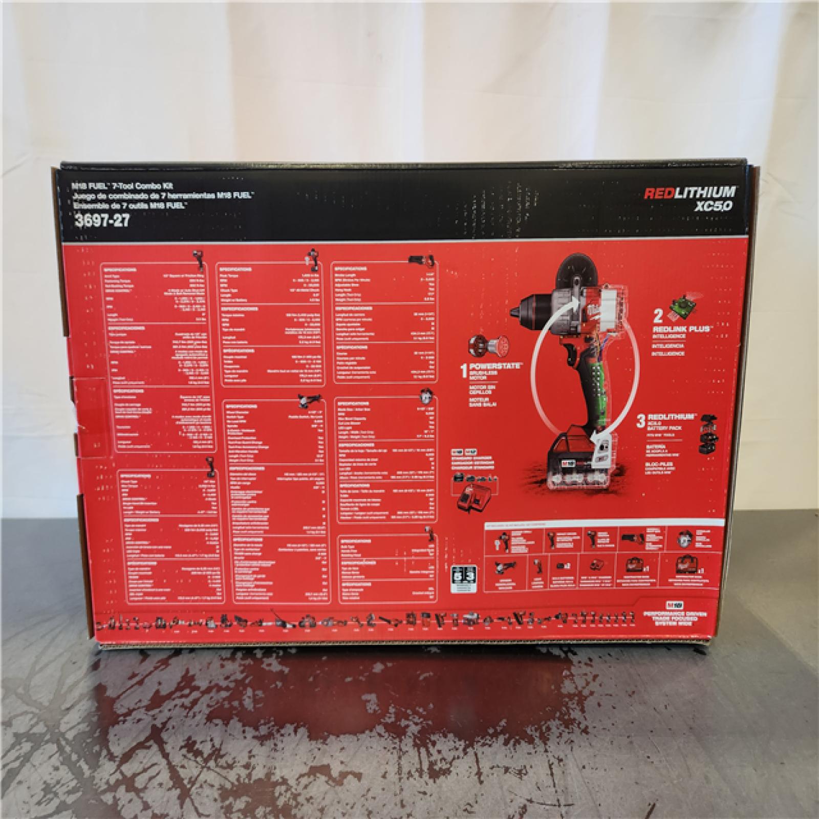 NEW- Milwaukee M18 FUEL 18V Lithium-Ion Brushless Cordless Combo Kit with Two 5.0 Ah Batteries  1 Charger  2 Tool Bags (7-Tool)