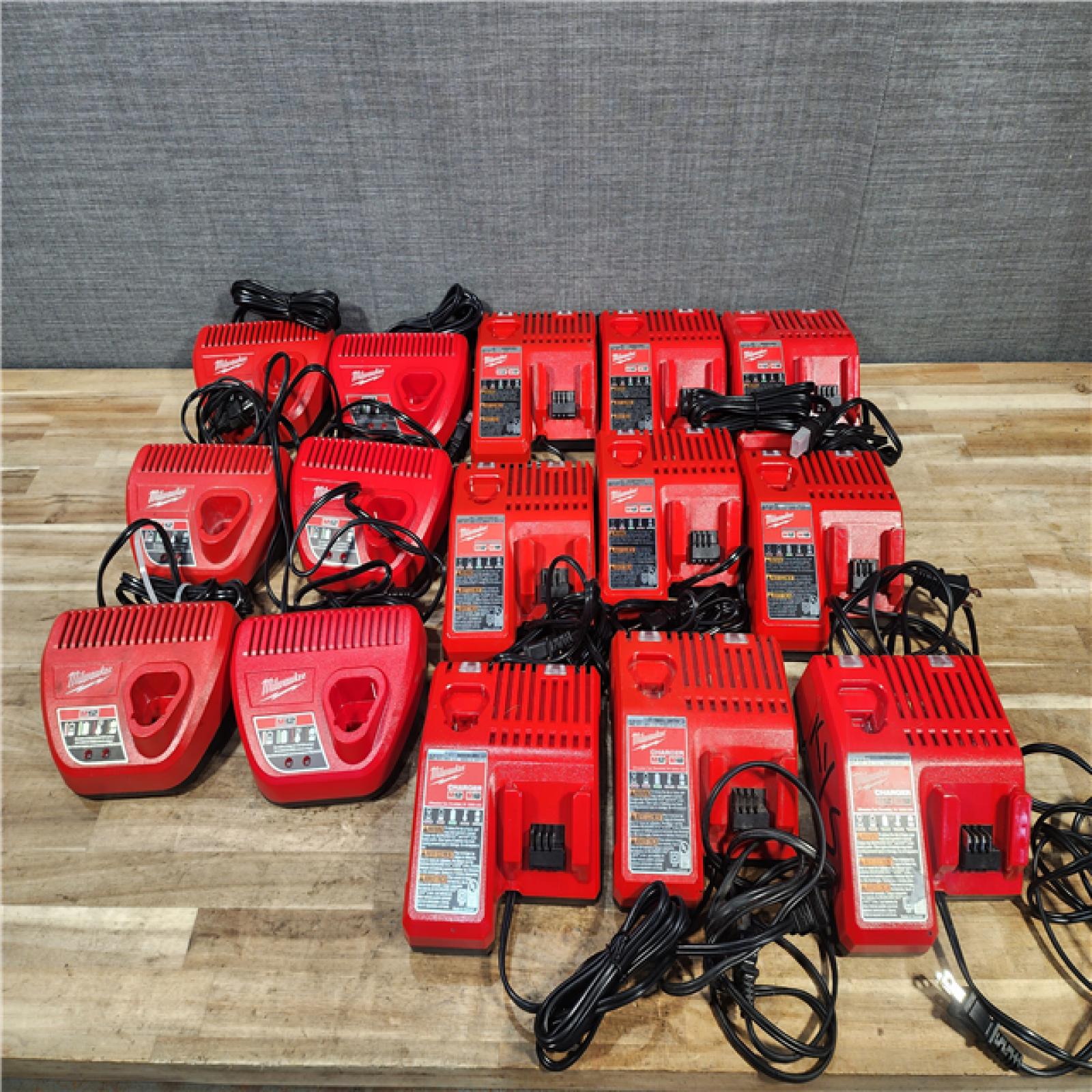 HOUSTON LOCATION - AS - IS MILWAUKEE BATTERY CHARGER PACK QTY - 15