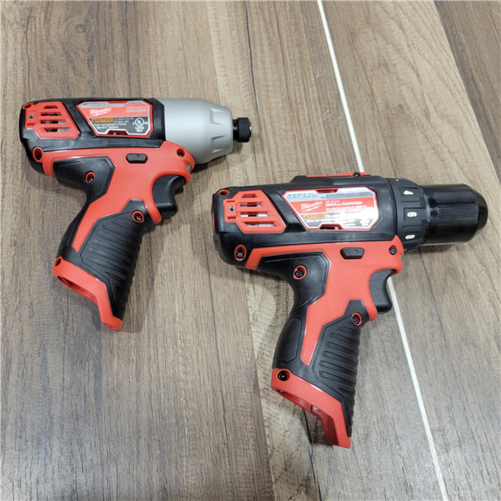 AS-IS Milwaukee M12 12V Lithium-Ion Cordless Drill Driver/Impact Driver Combo Kit with Two 1.5Ah Batteries, Charger and Bag (2-Tool)