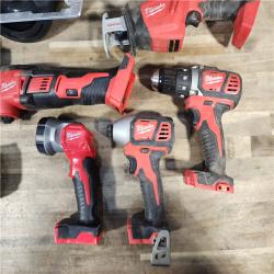 HOUSTON LOCATION - AS-IS MILWAUKEE 7 TOOL COMBO KIT W/ (2) BATTERY & CHARGER