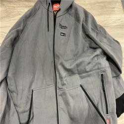 AS-IS Milwaukee Men's 2X-Large 12-Volt Lithium-Ion Cordless Gray Heated Jacket Hoodie Kit