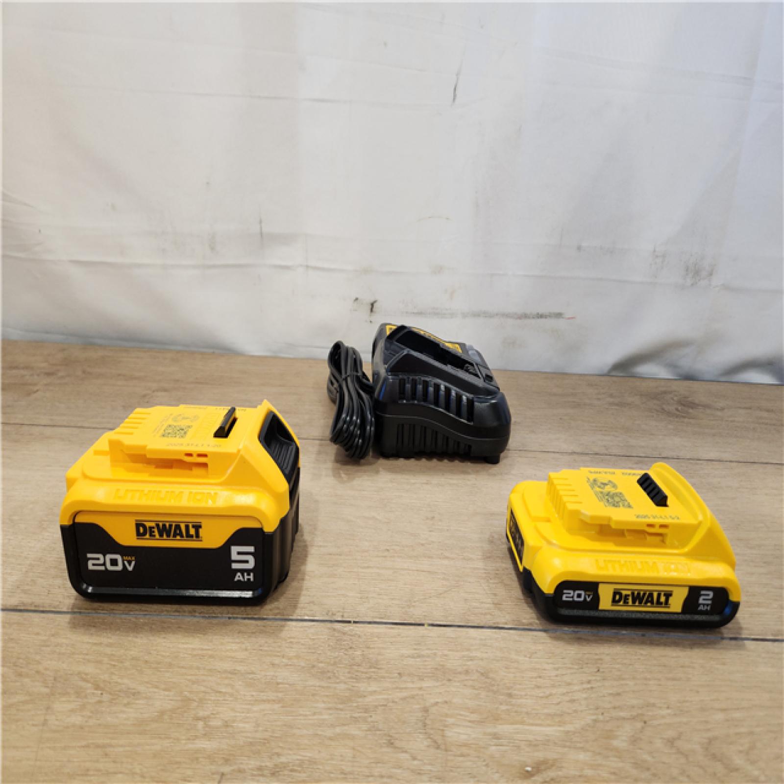 AS-IS- DEWALT 20V MAX Lithium-Ion Battery Kit with 5.0Ah and 2.0Ah Battery and Charger