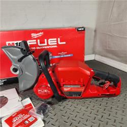 Houston location- AS-IS Milwaukee M18 FUEL 9 Cut-Off Saw with ONE-KEY Bare Tool Appears in new condition